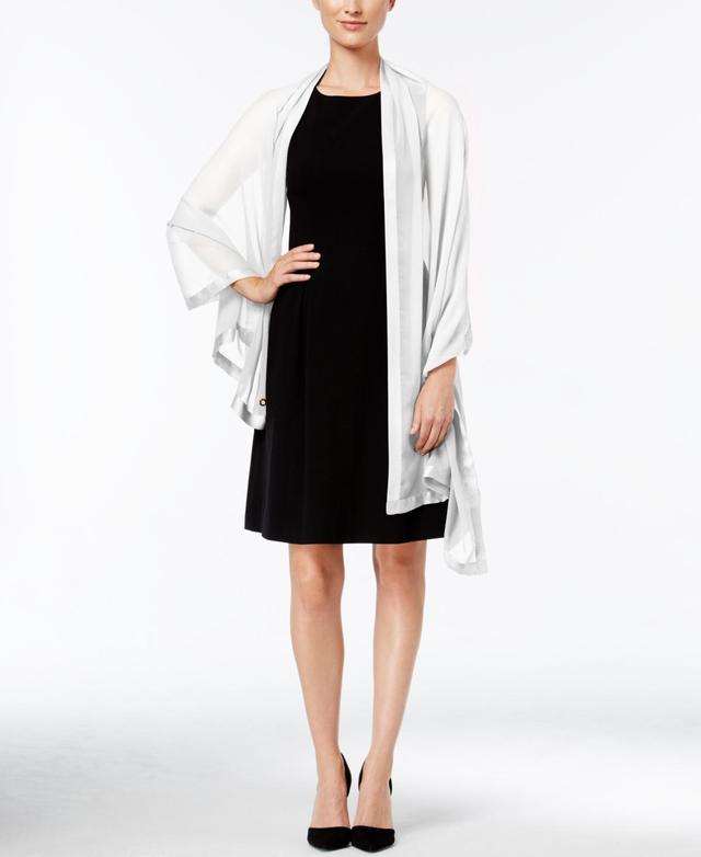 Calvin Klein Elegant Satin-Trim Chiffon Evening Wrap Product Image