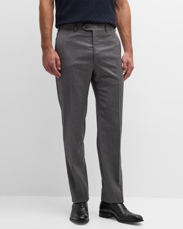 Mens Flat-Front Wool Pants Product Image