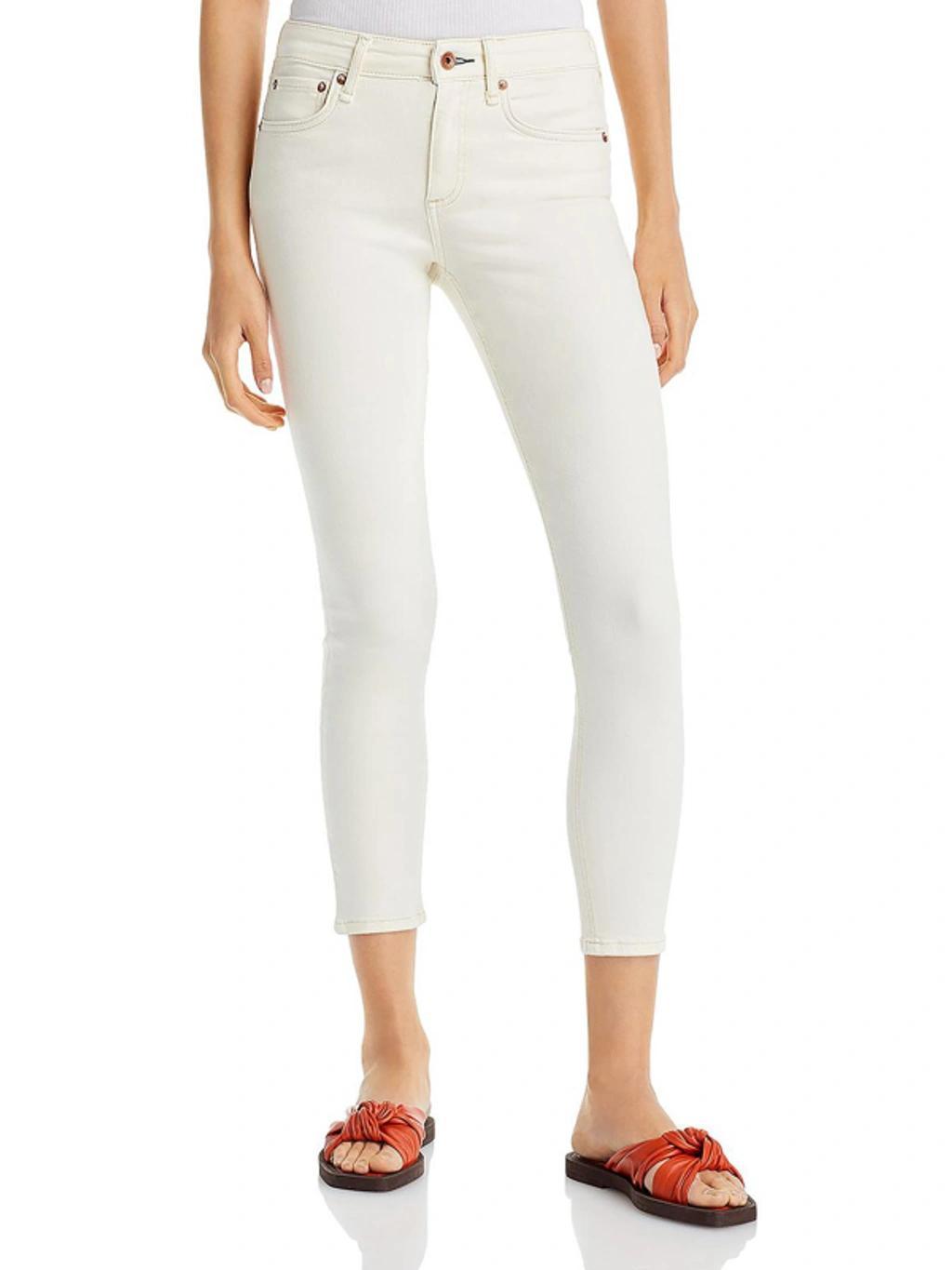 Cate Womens Mid-rise Skinny Ankle Jeans In White Product Image