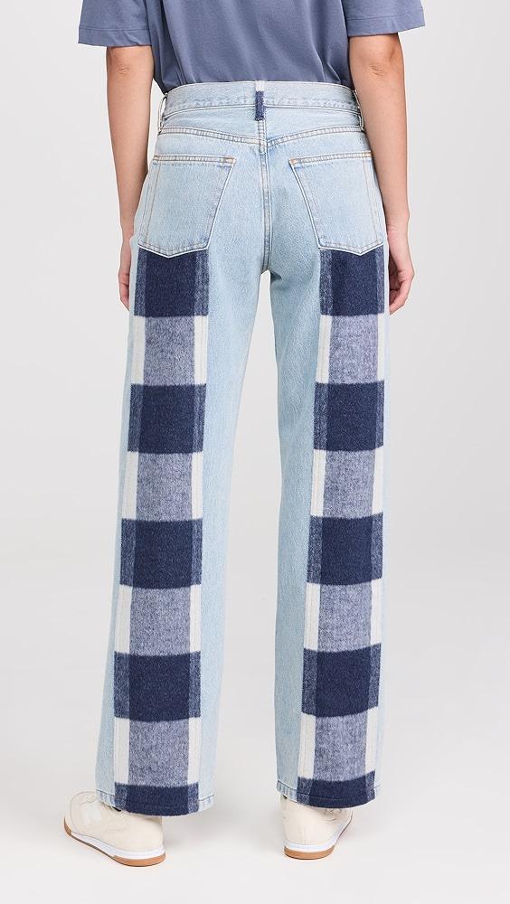 Still Here Navy Plaid Stripe Everyday Jeans | Shopbop Product Image