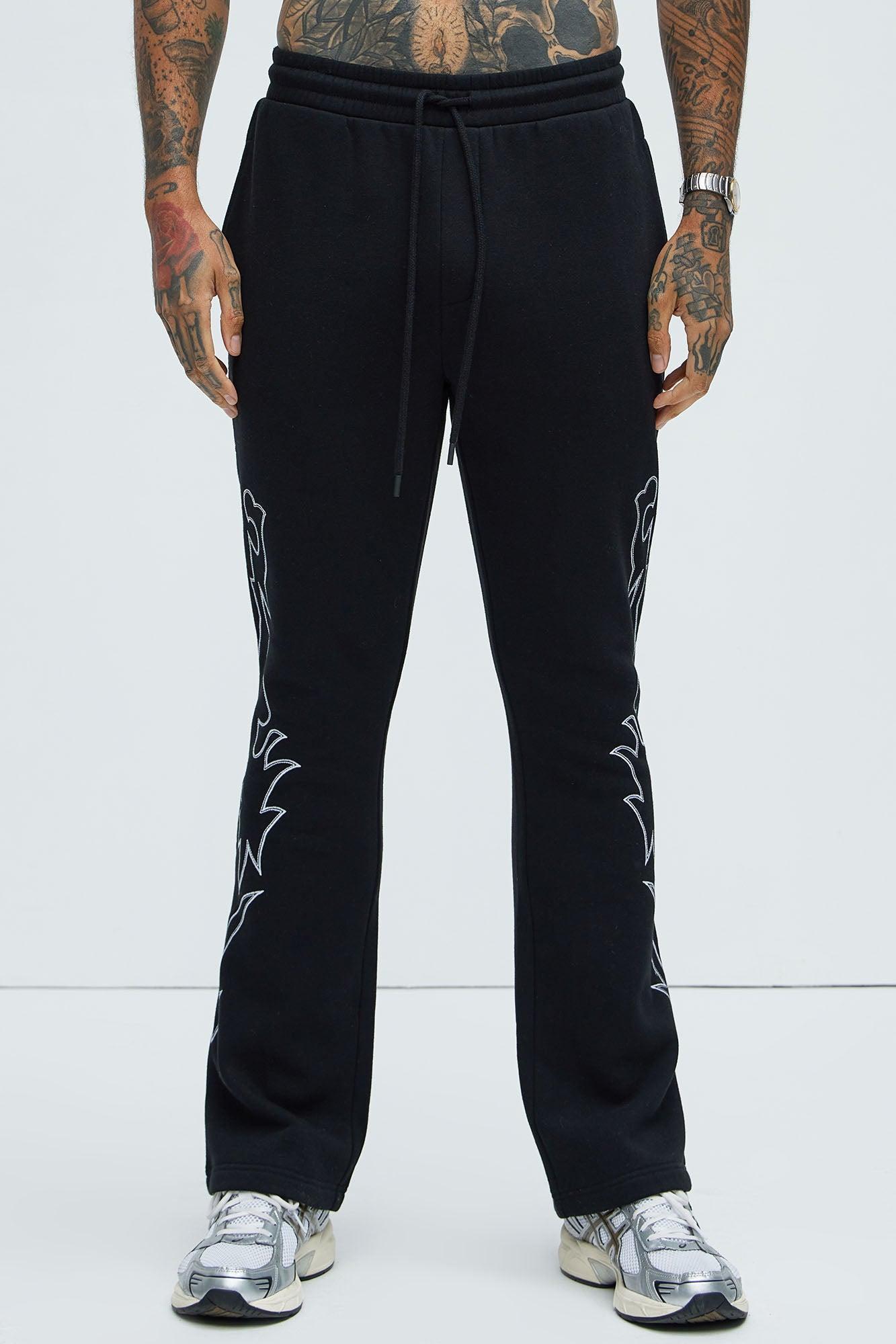 Tyson Western Skinny Flare Sweatpants - Black Product Image