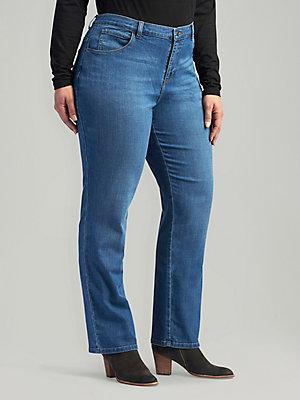 Women’s Stretch Relaxed Fit Straight Leg Jean (Plus) | Women's Jeans | Lee® Product Image