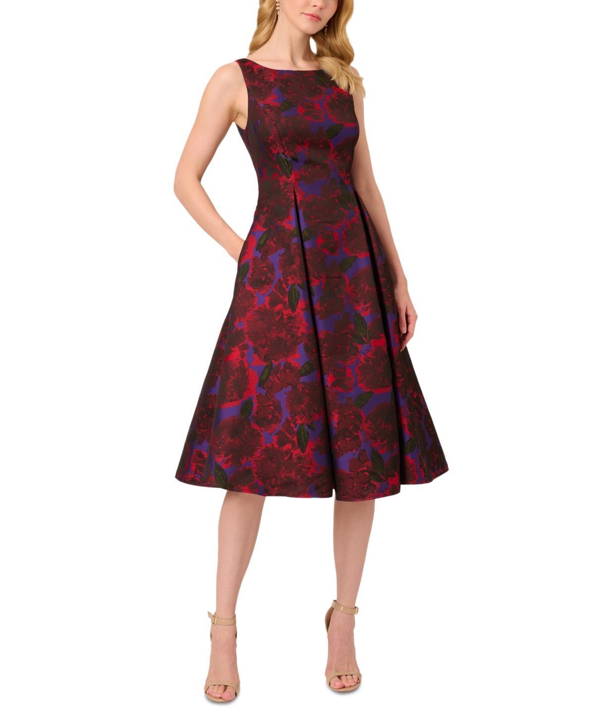 Adrianna Papell Floral Jacquard Fit & Flare Cocktail Dress Product Image