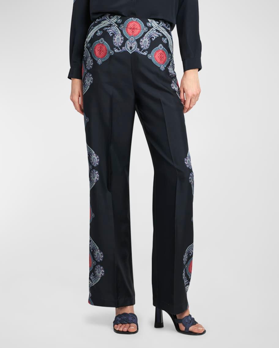 Medallion Engineered Wide-Leg Pants Product Image