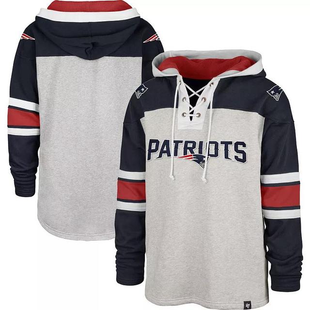 Mens 47 New England Patriots Heather Gray Gridiron Lace-Up Pullover Hoodie Product Image