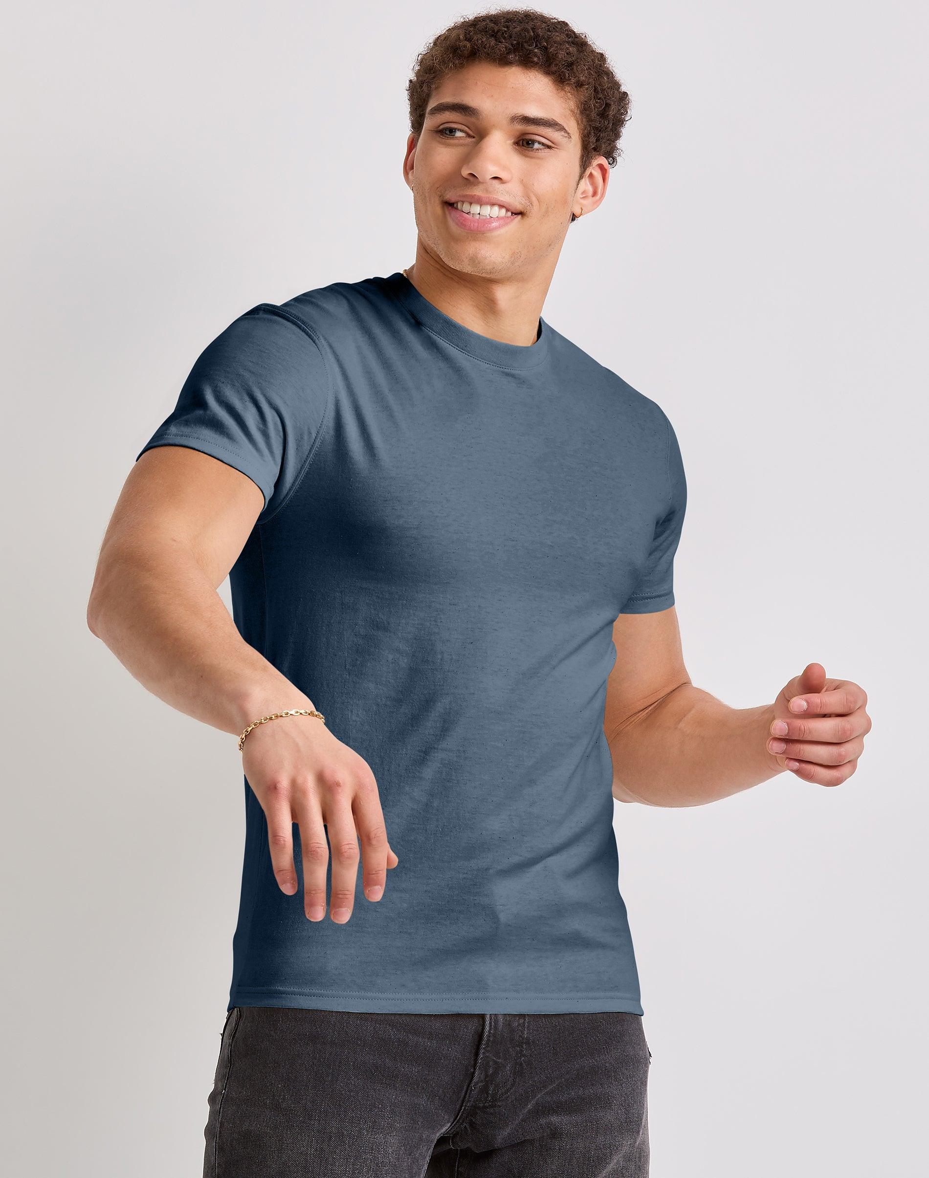 Hanes Originals Mens Cotton T-Shirt Deep Forte Blue 2XL Product Image