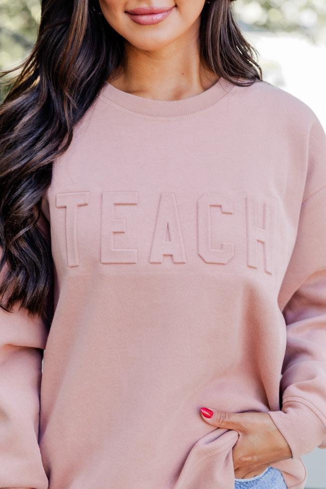 Teach Embossed Logo Terracotta Graphic Sweatshirt FINAL SALE Product Image