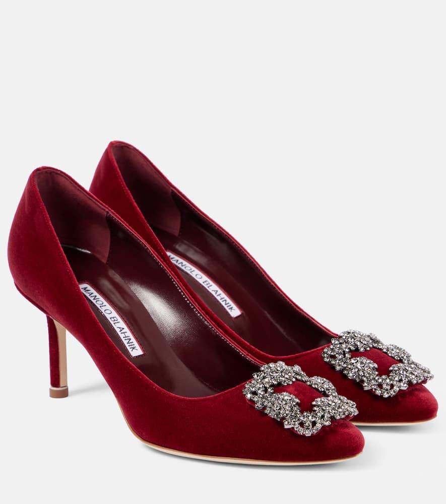 Hangisi 70 Velvet Pump In Red Product Image