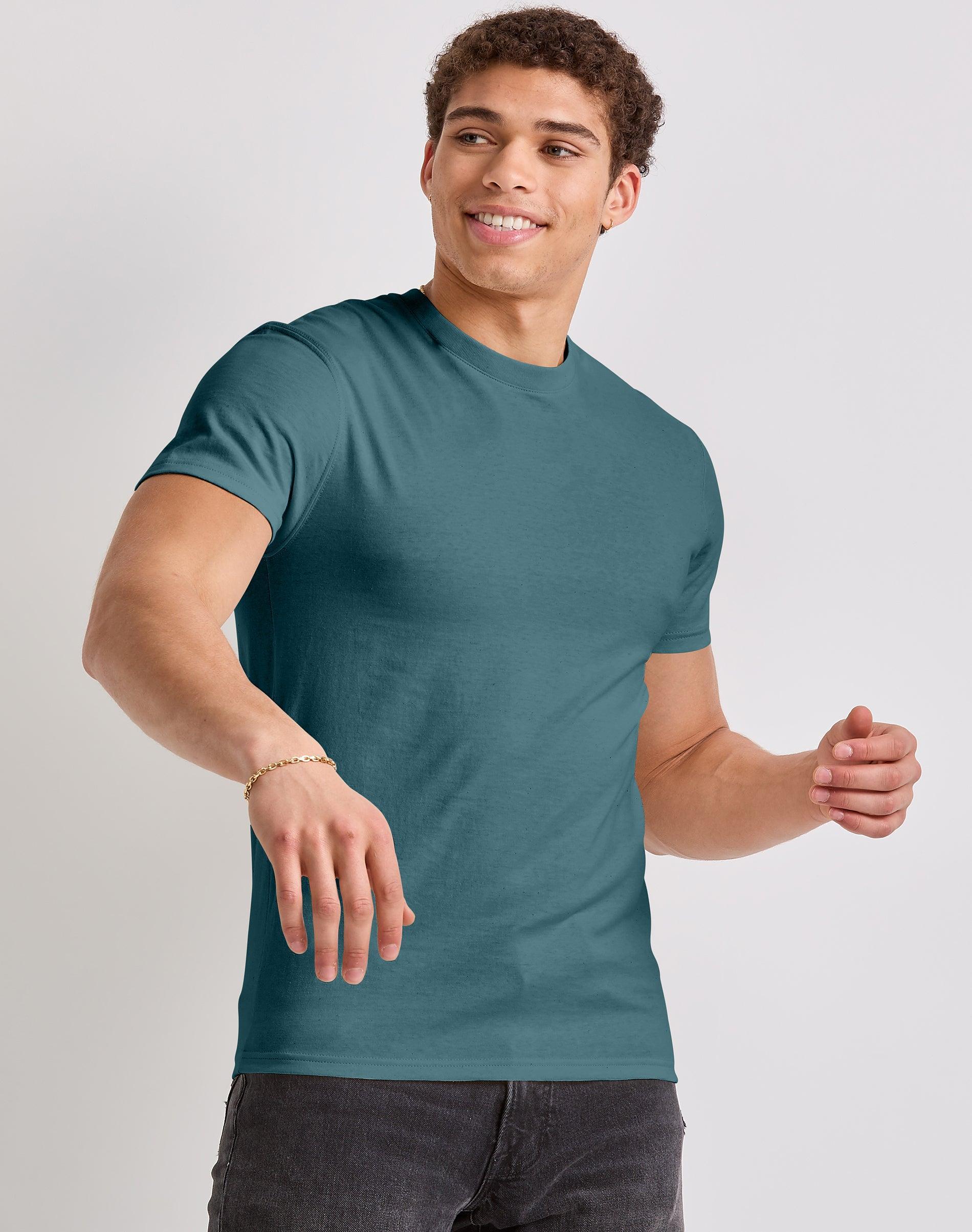 Hanes Originals Mens Cotton T-Shirt Deep Forte Blue 2XL Product Image