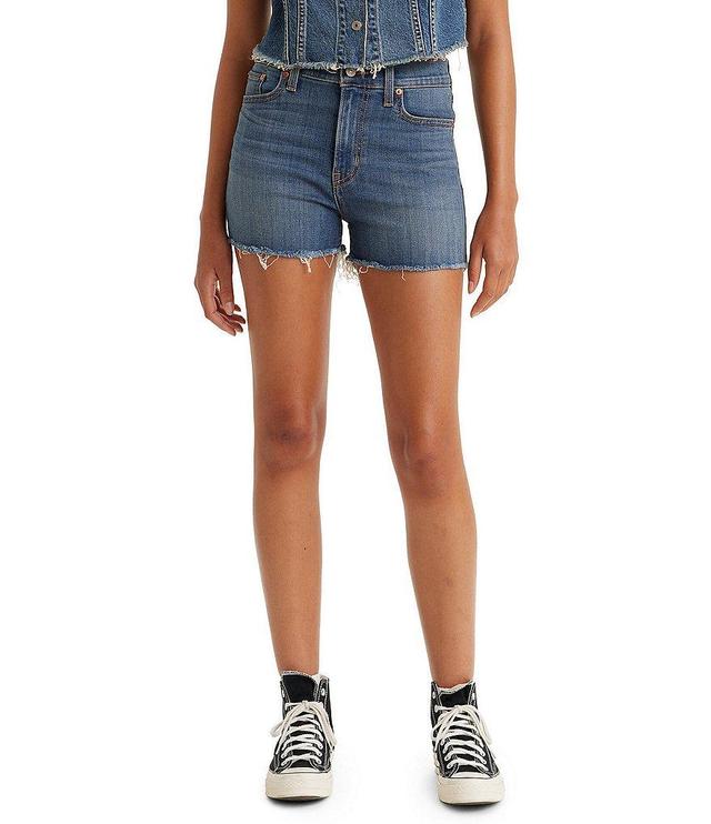 Levi's® High Rise Frayed Hem Cut Off Shorts Product Image