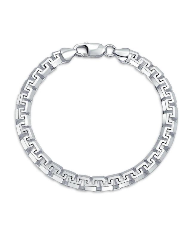 Mens Solid Heavy Thick Strong Franco Square Fancy Box Link Chain Bracelet For Men Teen .925 Sterling Silver 8.5 Inch Product Image