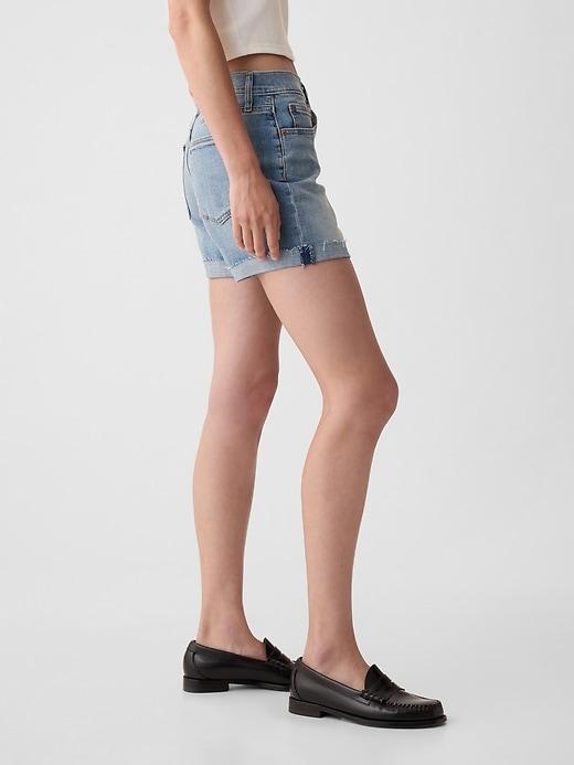 5" Mid Rise Denim Girlfriend Shorts Product Image