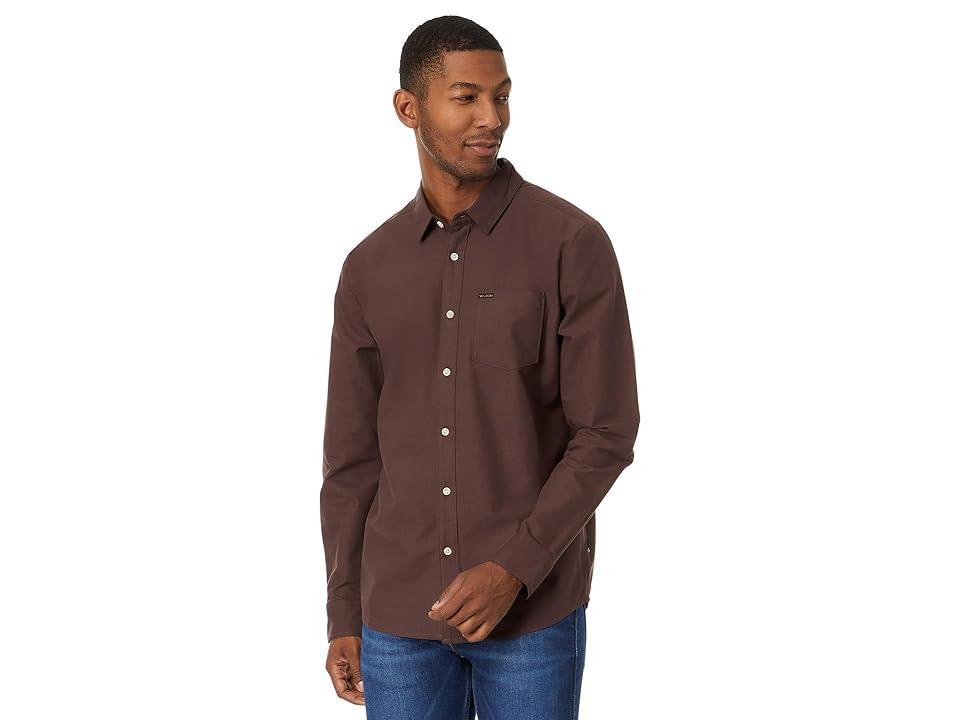 Volcom Veeco Oxford Long Sleeve (Pumice) Men's Clothing Product Image