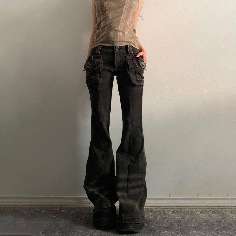 Low Rise Cargo Jeans Product Image