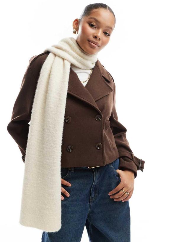 Cotton On fluffy scarf in ecru Product Image