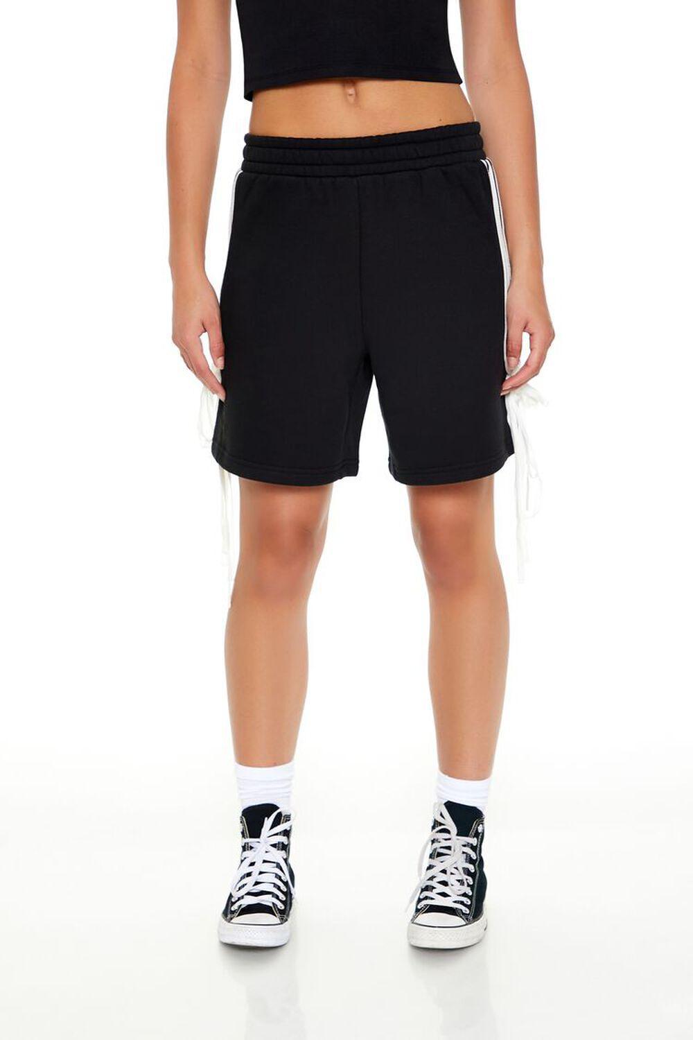 Fleece Striped Tie Sweatshorts | Forever 21 Product Image