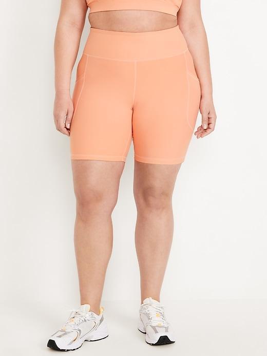 High-Waisted PowerSoft Biker Shorts -- 8-inch inseam Product Image