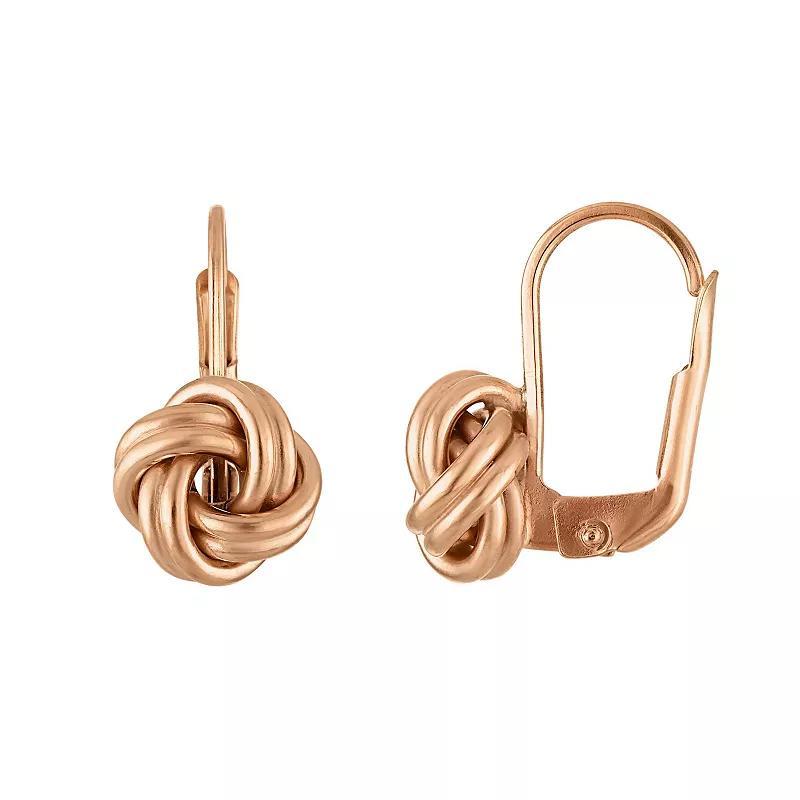 Giorgio di Vicenza 14k White Gold Love Knot Leverback Earrings, Womens, 14k Rose Gold Product Image