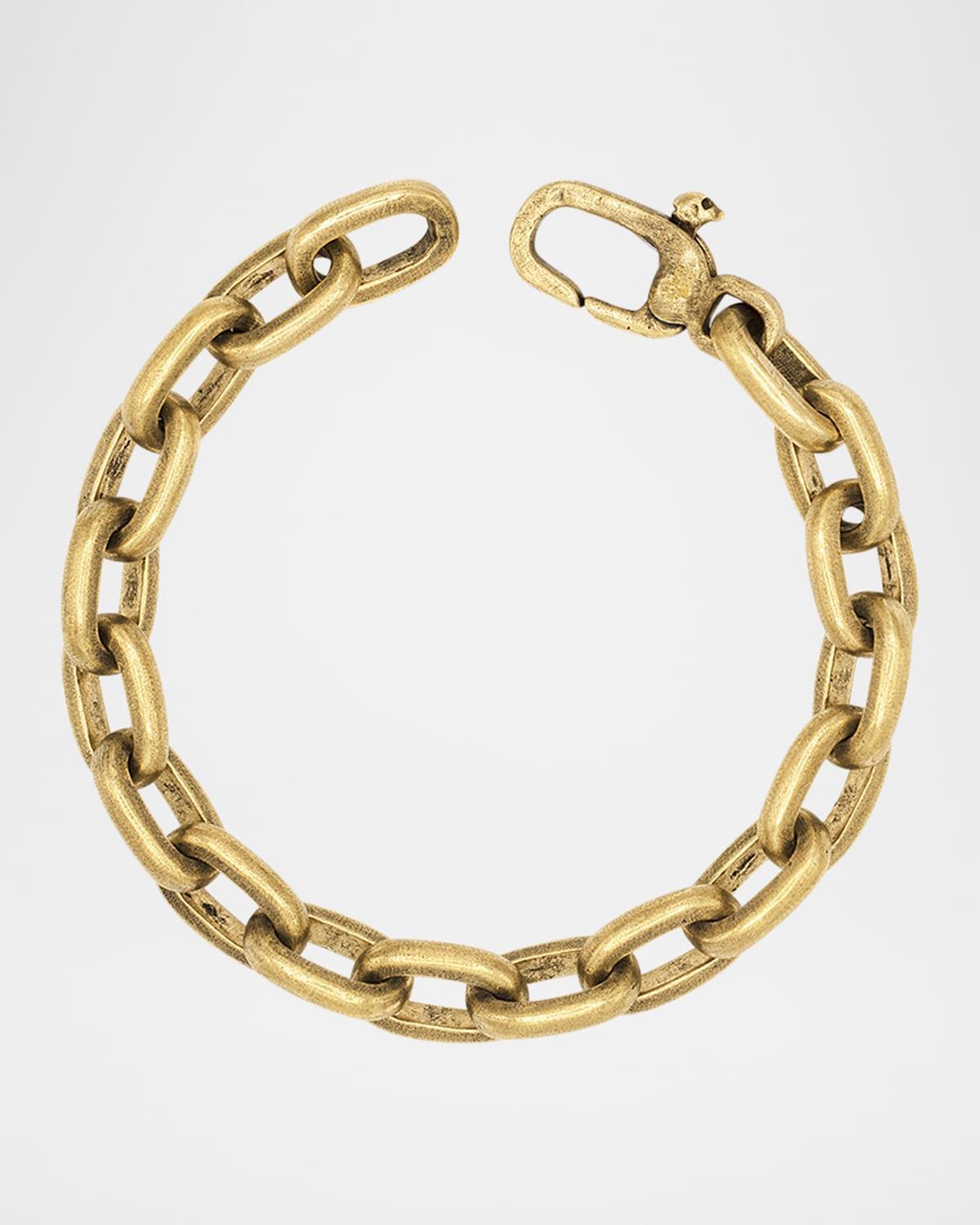 Men's Distressed Brass Link Bracelet, 8"L Product Image