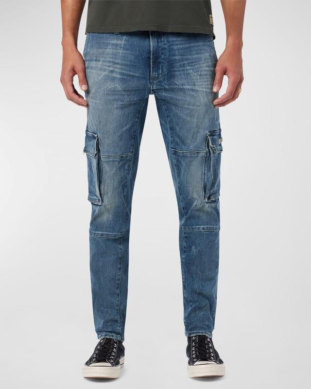 Mens Skinny Denim Cargo Pants Product Image