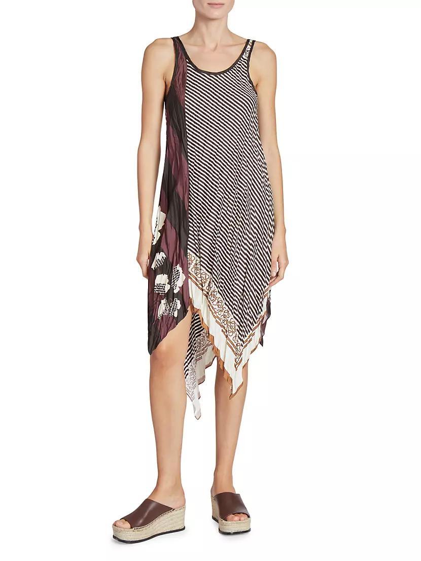 LOEWE x Paula's Ibiza Scarf-Print Asymmetric Midi-Dress Product Image