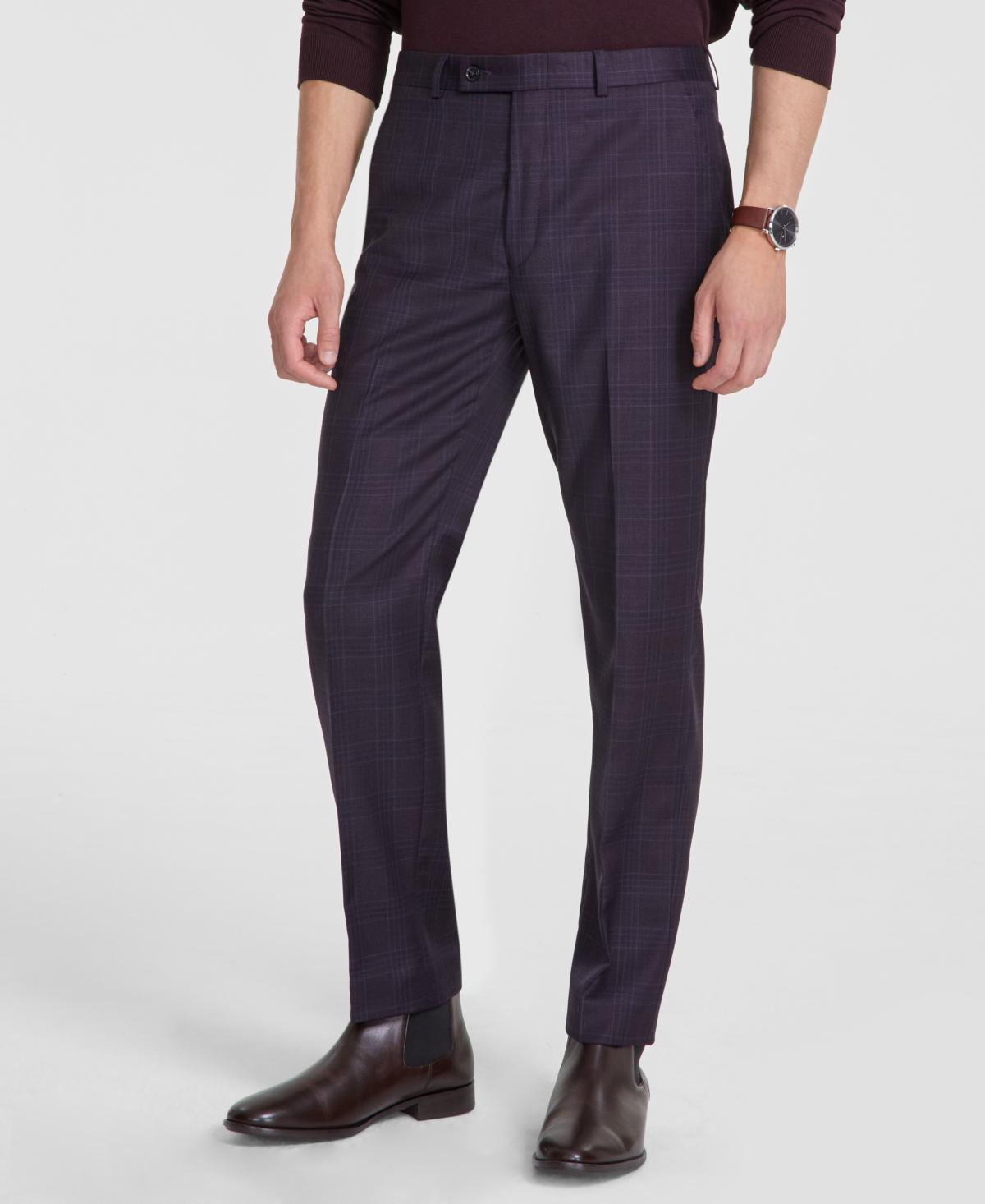 Calvin Klein Mens Slim-Fit Wool-Blend Stretch Plaid Suit Separate Pants Product Image