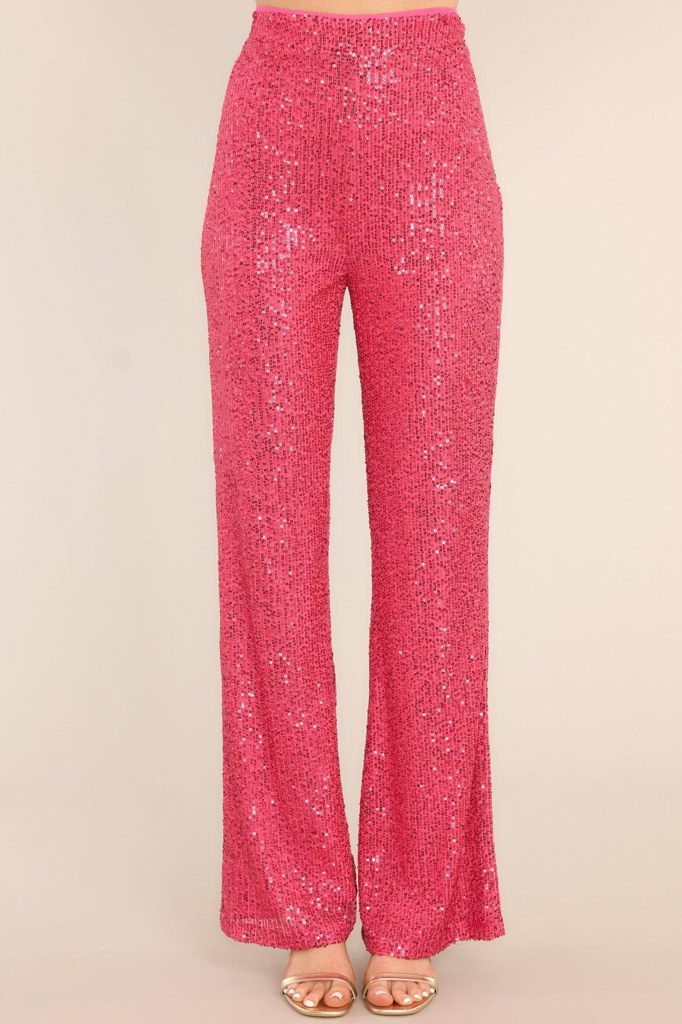 Impressively Iconic Hot Pink Sequin Pants Product Image