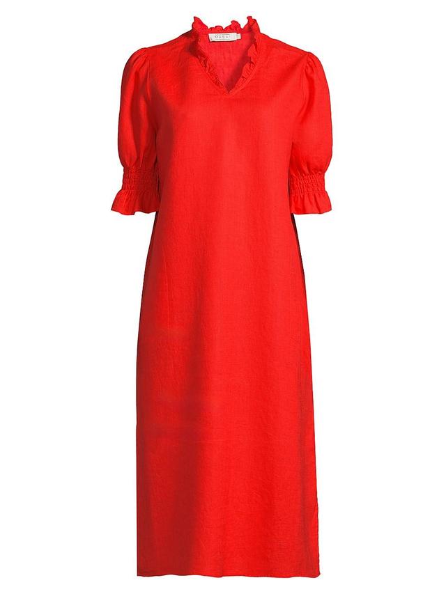 Womens Nydela Linen Midi-Dress Product Image