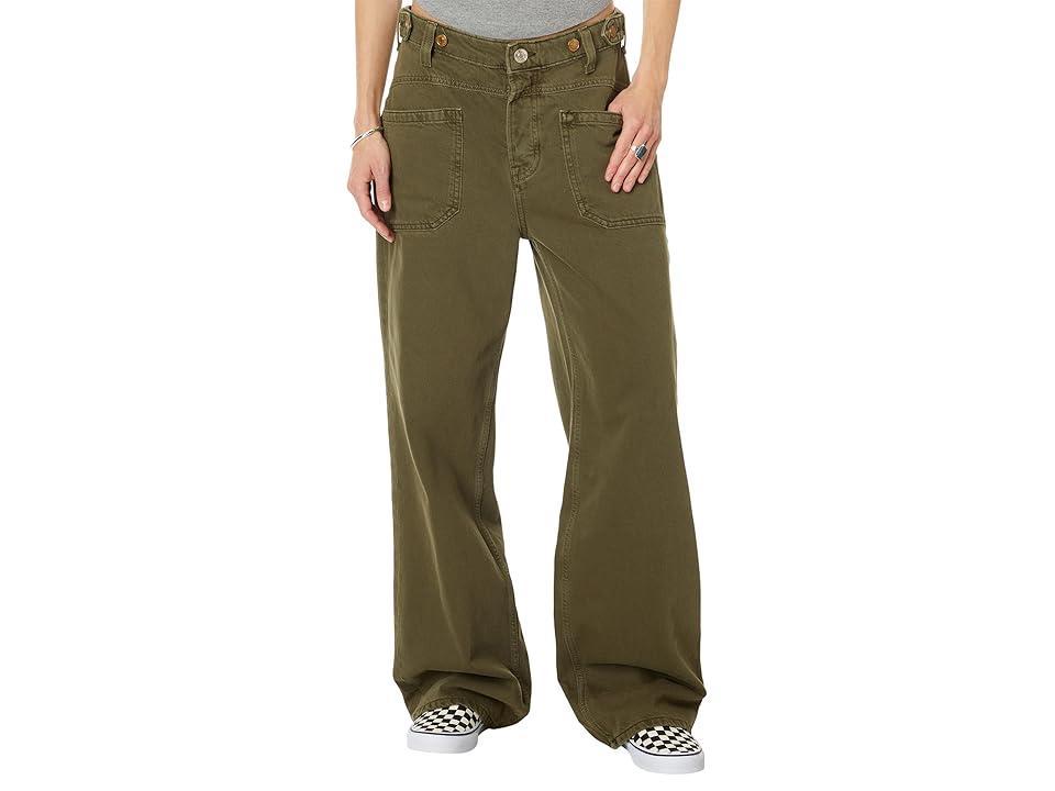 Free People Palmer Cuffed Jeans (Army) Women's Jeans product image