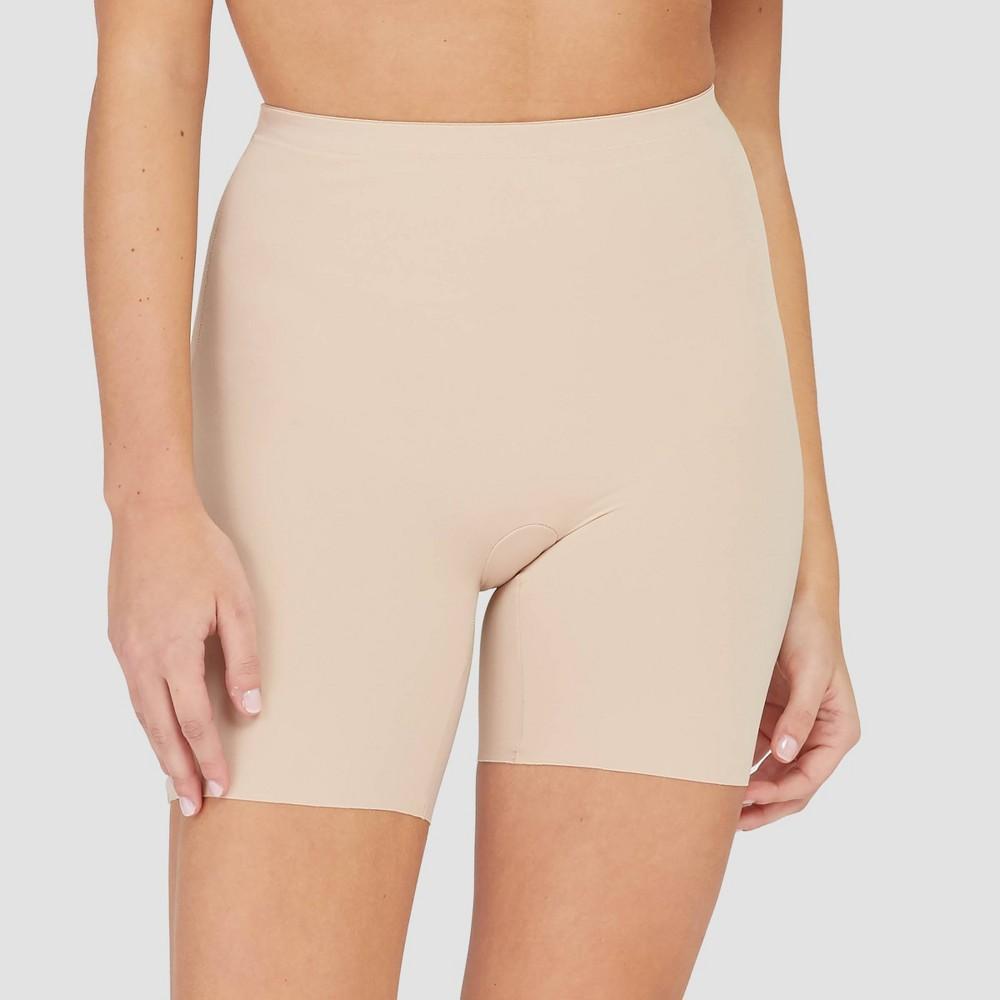 ASSETS by SPANX Womens Thintuition Shaping Mid-Thigh Slimmer - Beige Product Image