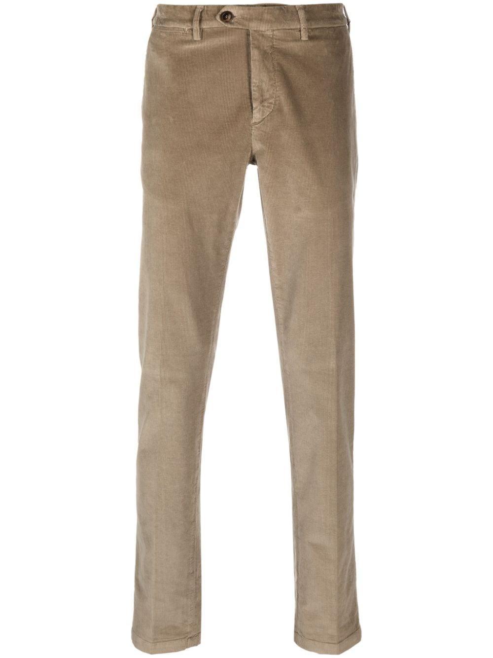 CANALI Straight-leg Corduroy Chinos In Brown Product Image