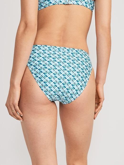 High-Waisted Printed French-Cut Bikini Swim Bottoms Product Image