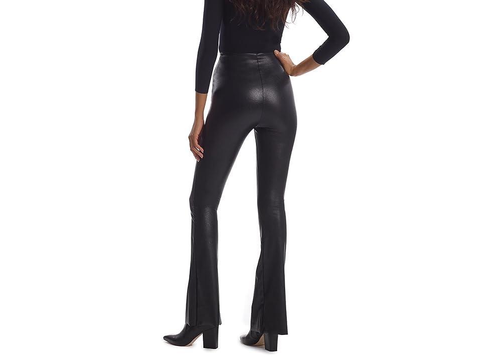 Womens Faux Leather Flared Leggings Product Image