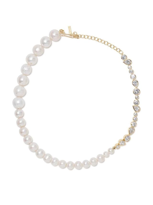 Womens The Temporal Anomaly 18K Gold-Plated, Freshwater Pearl & Cubic Zirconia Necklace Product Image