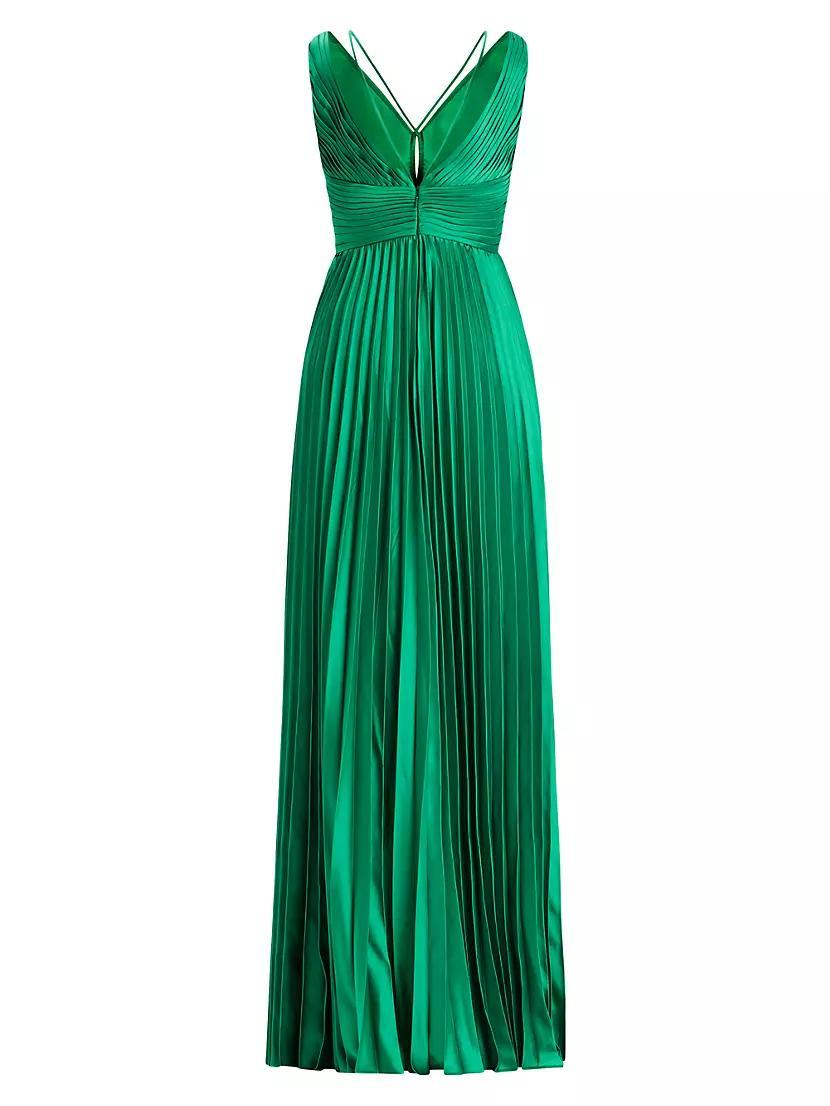 Satin Pleated Chiffon Gown Product Image