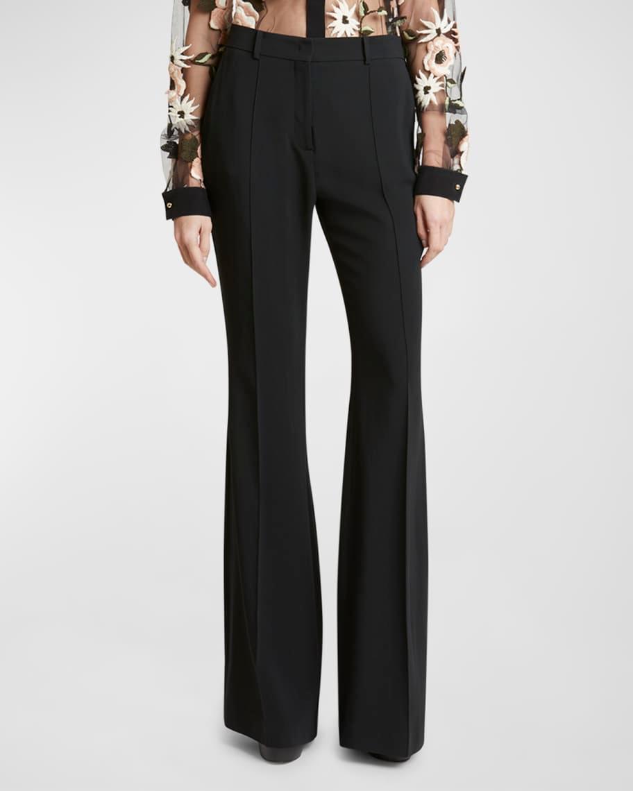 Mid-Rise Cady Flared Pants Product Image