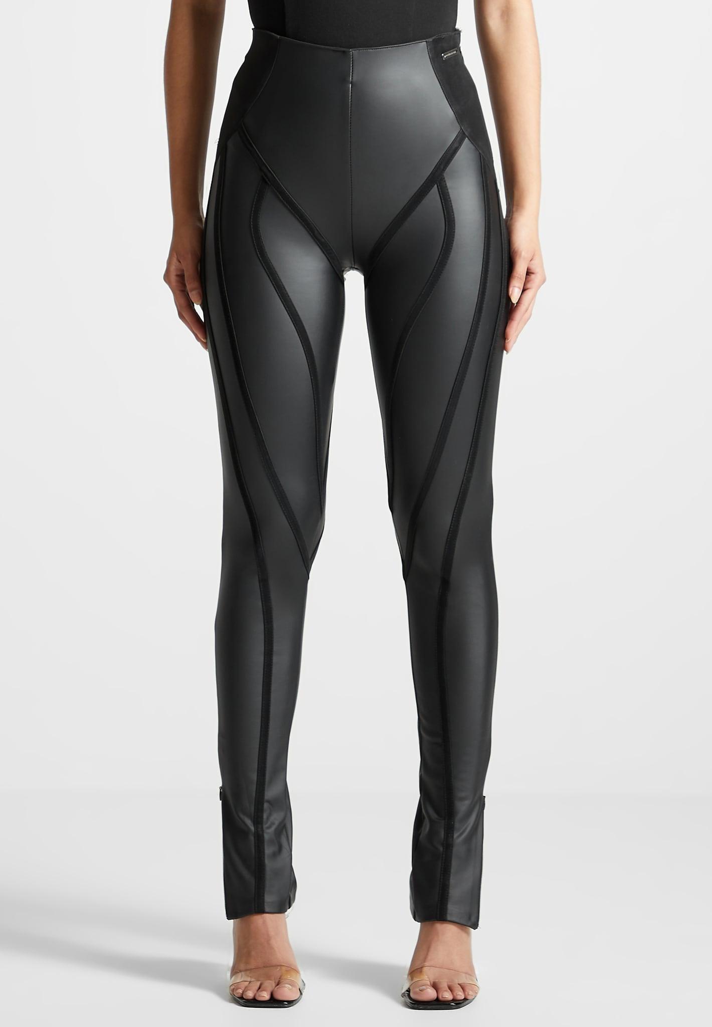 Matte Leather Contour Leggings - Black Female Product Image