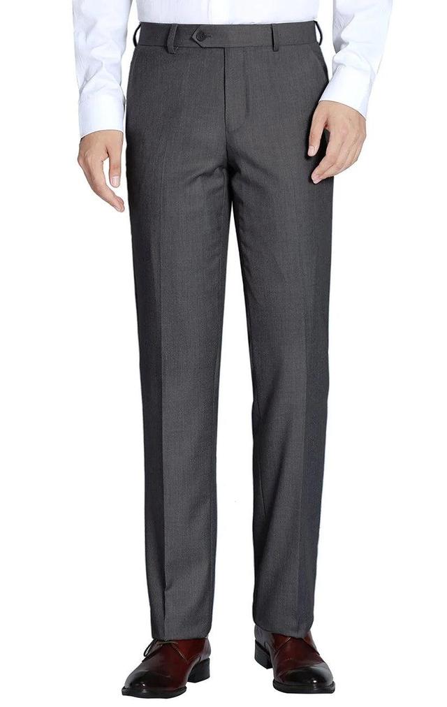 Charcoal Slim Fit Dress Pants Flat Front Pre-hemmed Product Image