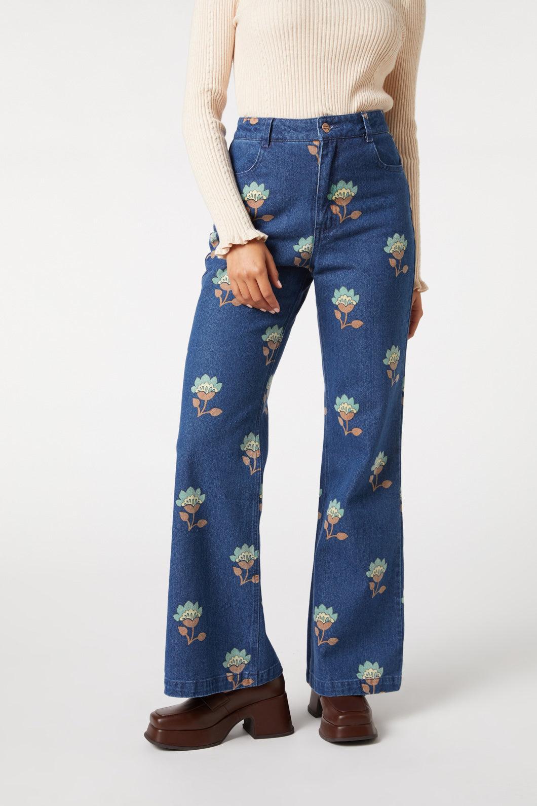 Retro Flora Flare Jean Product Image