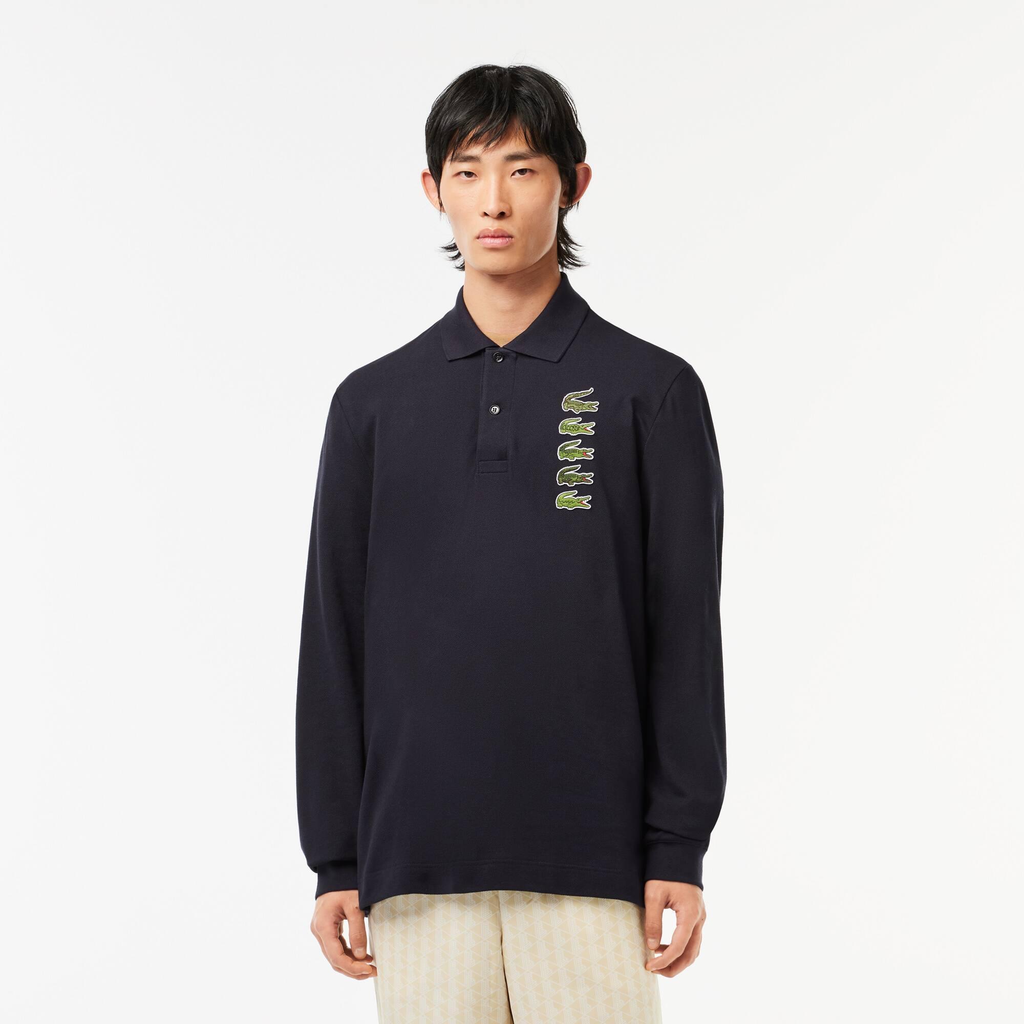 Long-Sleeved Original L.12.12 Multi Badge Polo Shirt Product Image