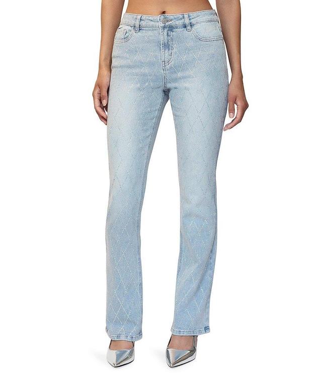 Stevie by Steve Madden Rhinestone Front Bootcut Jeans Product Image