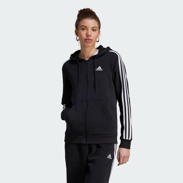 Essentials 3-Stripes Full-Zip Fleece Hoodie Product Image