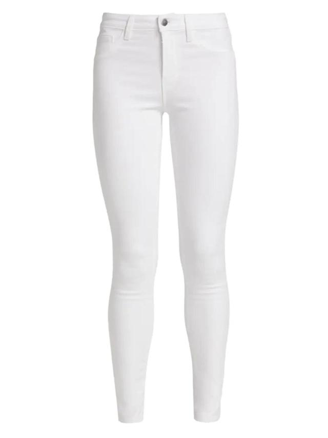 Nadia Cropped Striped High-rise Slim-leg Jeans In Blanc Coated Product Image