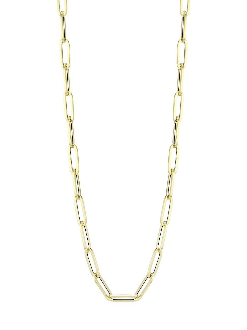 Womens 14K Yellow Gold Paper-Clip Chain Necklace Product Image