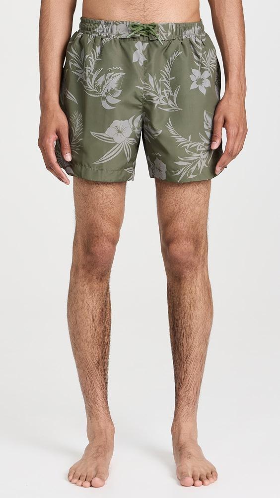 BOSS Reev Tropical Print Swim Trunks 4.75" | Shopbop Product Image