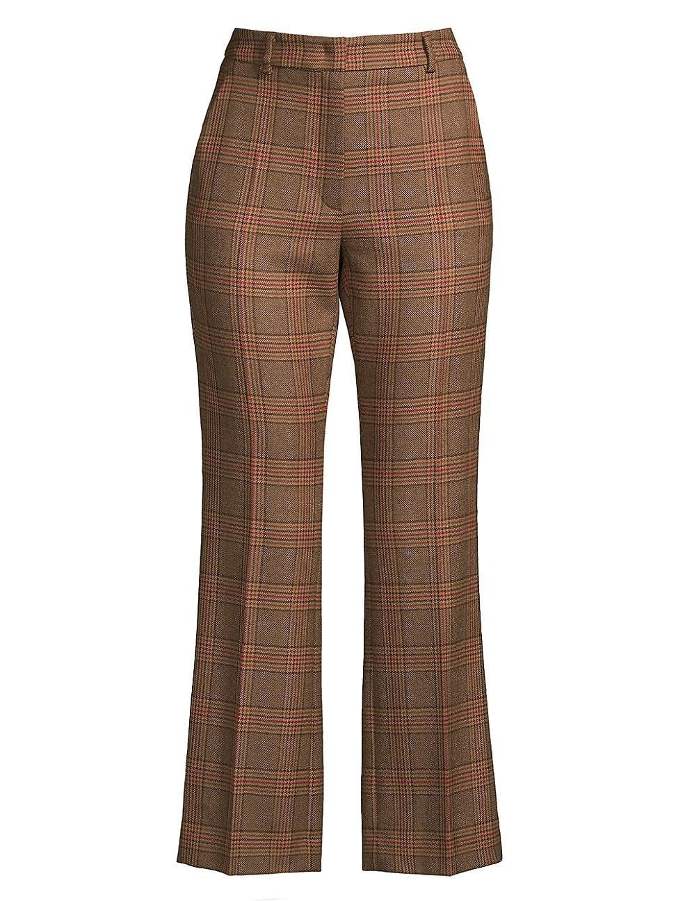 Womens Revere Plaid Flare Crop Pants Product Image