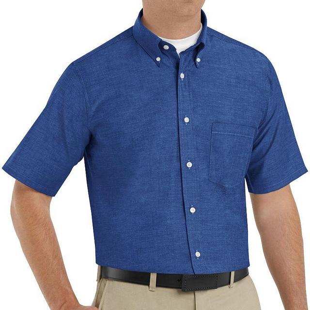 Mens Red Kap Short-Sleeved Executive Oxford Dress Shirt Blue Product Image