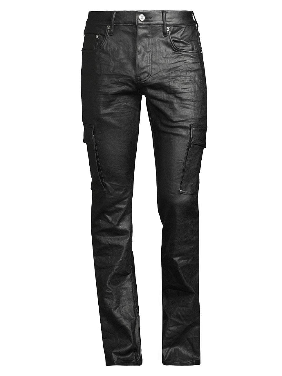 Mens Coated Flared Stretch Cargo Pants Product Image