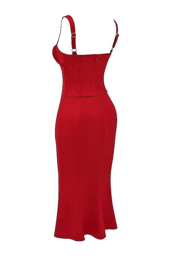 Valencia Red Rose Corset Dress Product Image