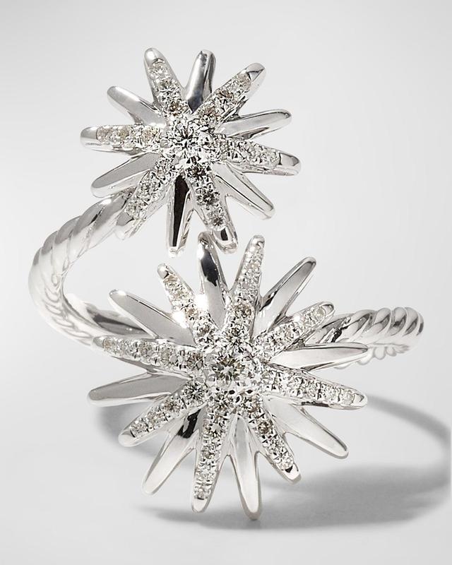 Womens Starburst Bypass Ring With Pav Diamonds Product Image